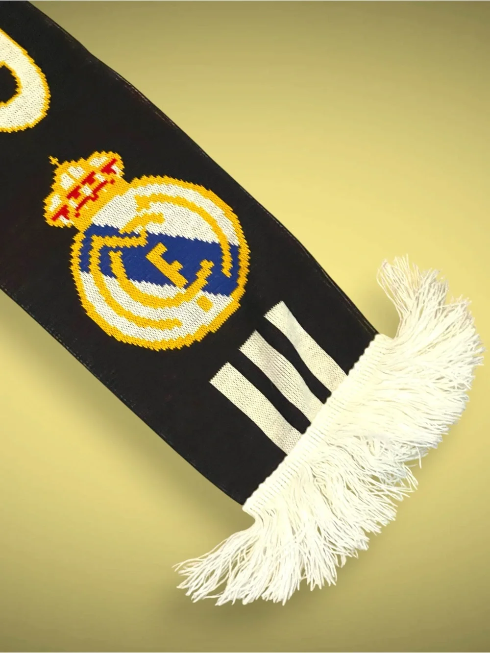 VTG Adidas Real Madrid Centenary Scarf 1902-2002 100 Años De Fútbol Knit Black